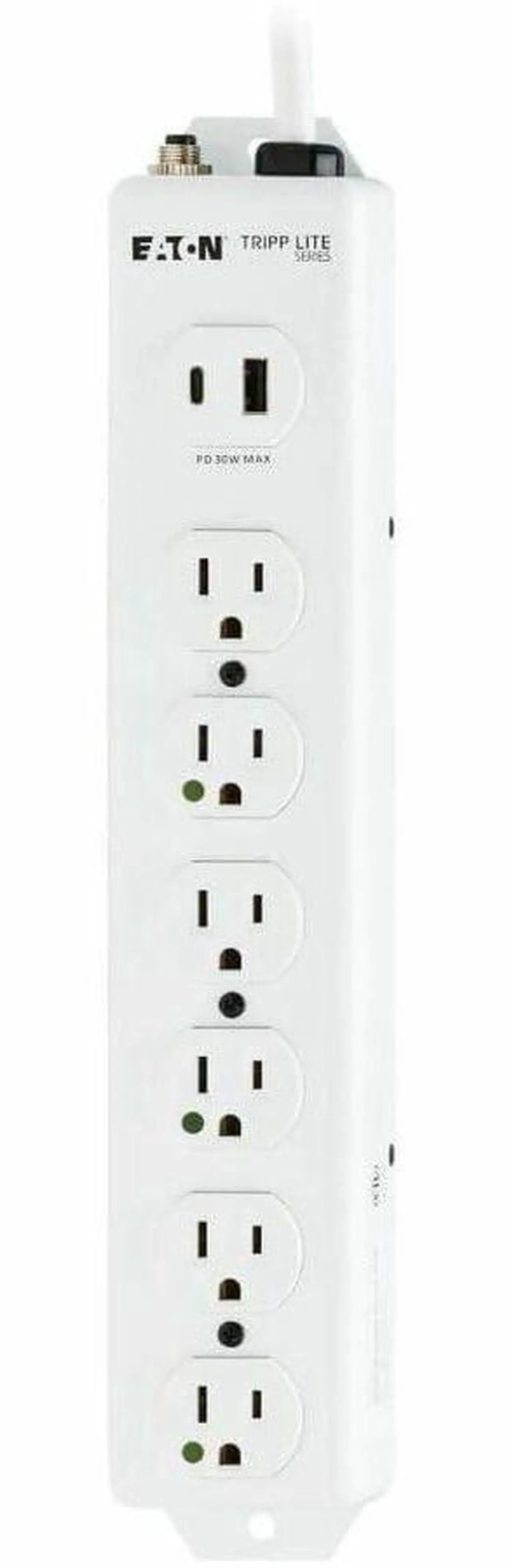 Alt view image 12 of 15 - Eaton Tripp Lite Series Safe-IT UL 1363 Medical-Grade Power Strip, 6 Hospital-Grade Outlets, USB Charging, Safety Covers, Antimicrobial, 2 ft. Cord - NEMA 5-15P-HG - 1 x USB Type A, 1 x USB Type C, 6