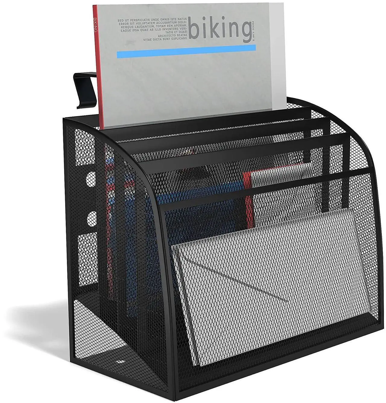 Alt view image 2 of 4 - TruRed Wire Mesh Document Organizer 4 Section Letter Matte Black TR57581CC