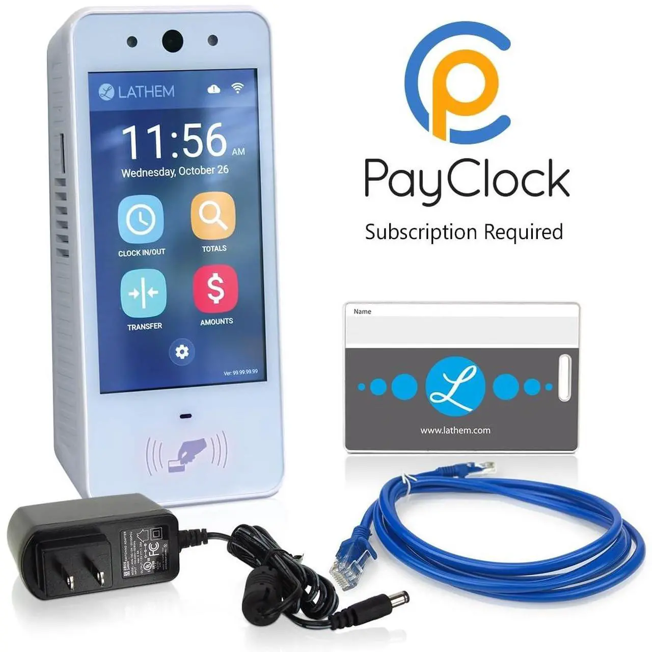 Alt view image 7 of 7 - PCEXPRESS Contactless Touch-Free Wi-Fi Digital Time Clock System 5" Touch Screen LCD Display White PCEXPRESSWEB