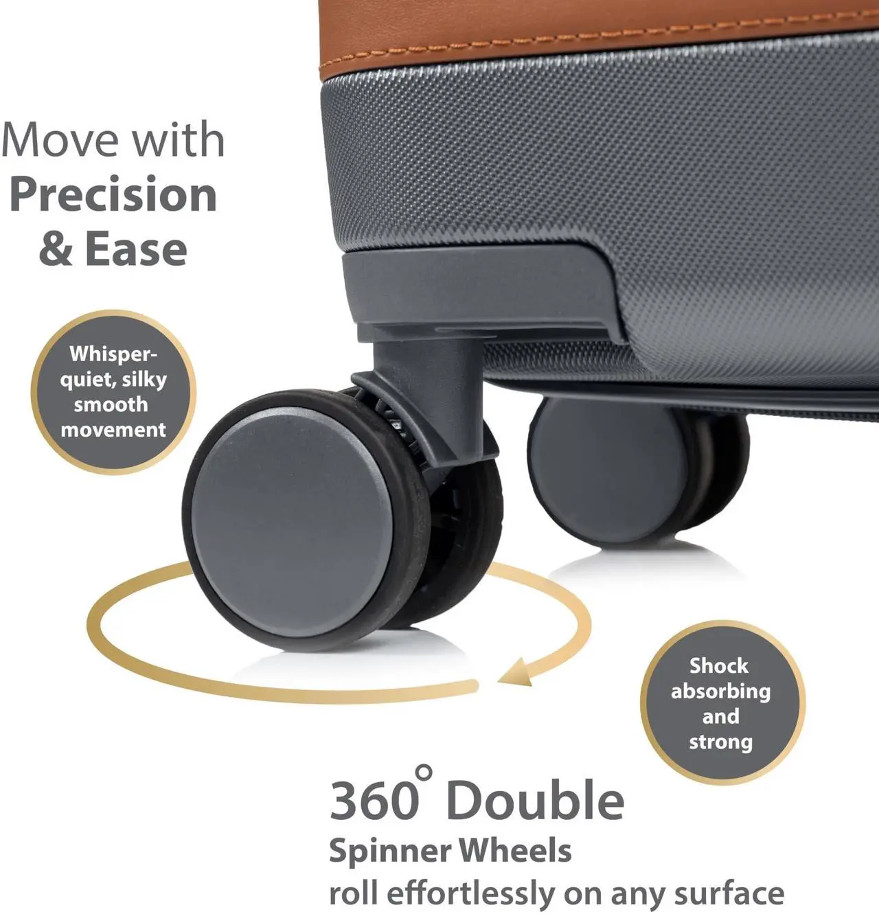 Alt view image 15 of 15 - CHAMPS Vintage III Collection 3-piece Hardside Luggage set Grey S1033GREY