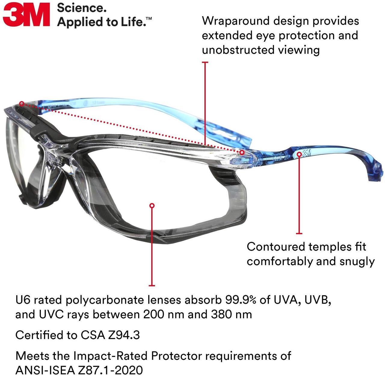 Alt view image 4 of 8 - 3M Occupational Health & Env Safety Protective Eyewear Clear 118720000020