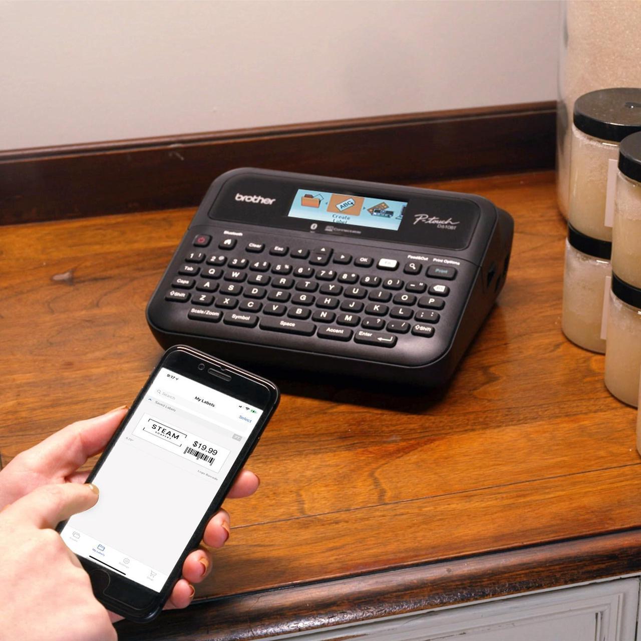 Alt view image 19 of 20 - Brother P-touch Business Professional Connected Label Maker with Case PTD610BTVP