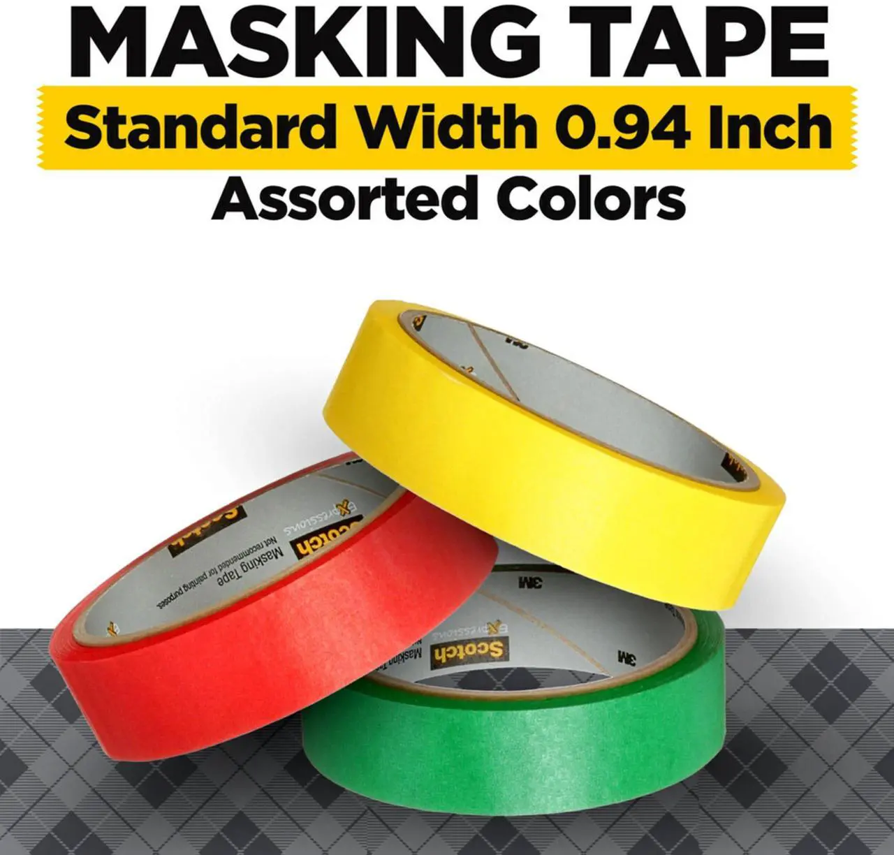 Alt view image 14 of 17 - Scotch Expressions Masking Tape .94" x 20 yds. Red Yellow Green 200573