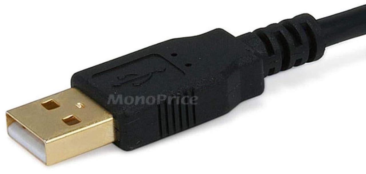Alt view image 13 of 14 - Monoprice USB 2.0 Cable - 6 Feet - Black | USB Type-A Male to USB Type-B Male, 28/24AWG with Ferrite Core, Gold Plated