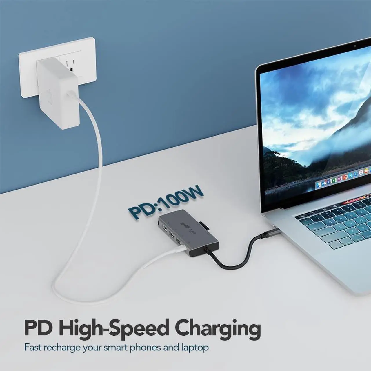 Alt view image 16 of 17 - Mobile Pixels 8-in-1 USB C Hub/Adapter/Dongle USB 3.0 Ports, Ethernet Port, 4K HDMI Port, SD Card Slot, Micro SD Card Slot, USB-C Charging Port, Portable for All Type C Laptops (Space Gray)