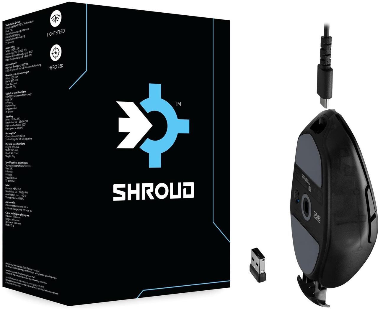 Alt view image 19 of 20 - Logitech G303 Shroud Edition Wireless Gaming Mouse - LIGHTSPEED Wireless - HERO 25K - 25,600 DPI - 75 grams - 5-buttons – PC - Black