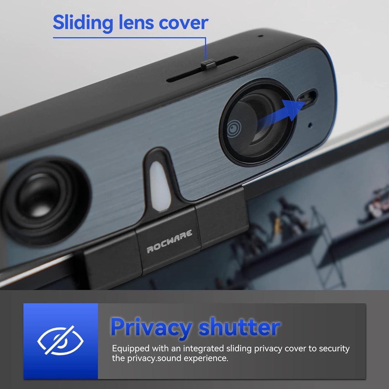 Alt view image 11 of 20 - ROCWARE RC08 Auto-Focus Webcam with Microphone Speaker
