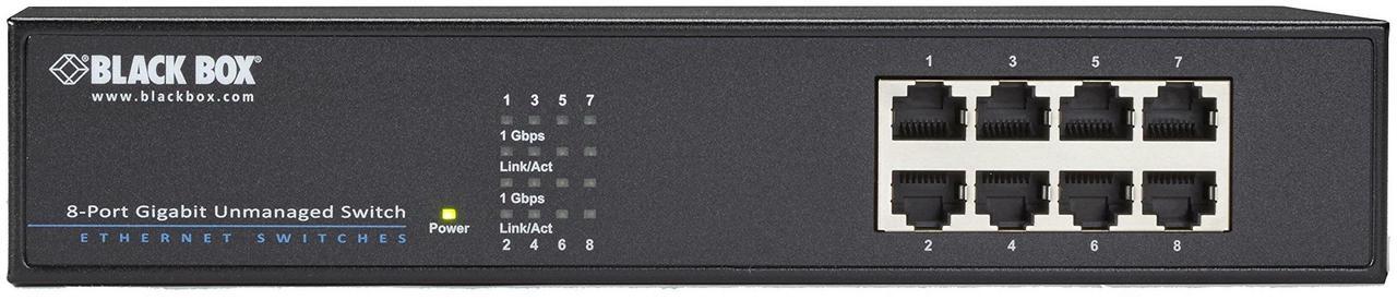 Alt view image 6 of 7 - Black Box Ethernet Switch - 8 Network - 2 Layer Supported - 1U - Rack-mountable