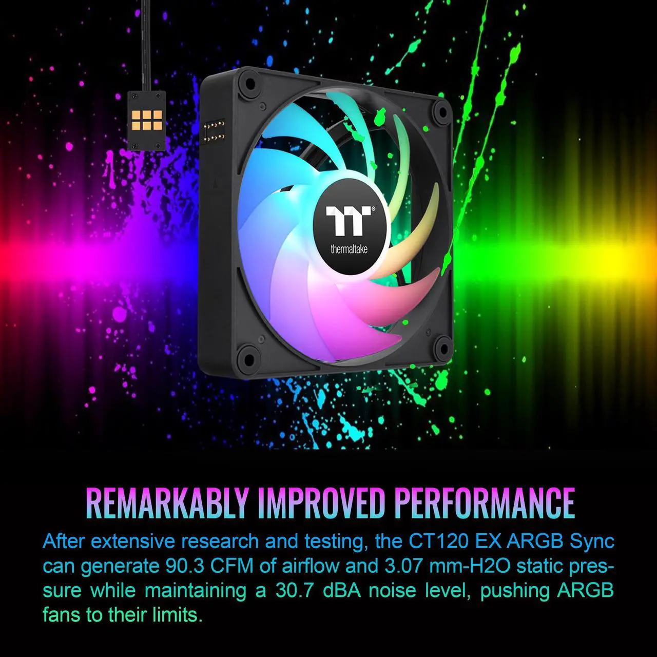 Alt view image 16 of 16 - Thermaltake CT140 EX ARGB Sync PC Cooling Fan 3-Fan Pack 3 Pack CLF182PL14SWA