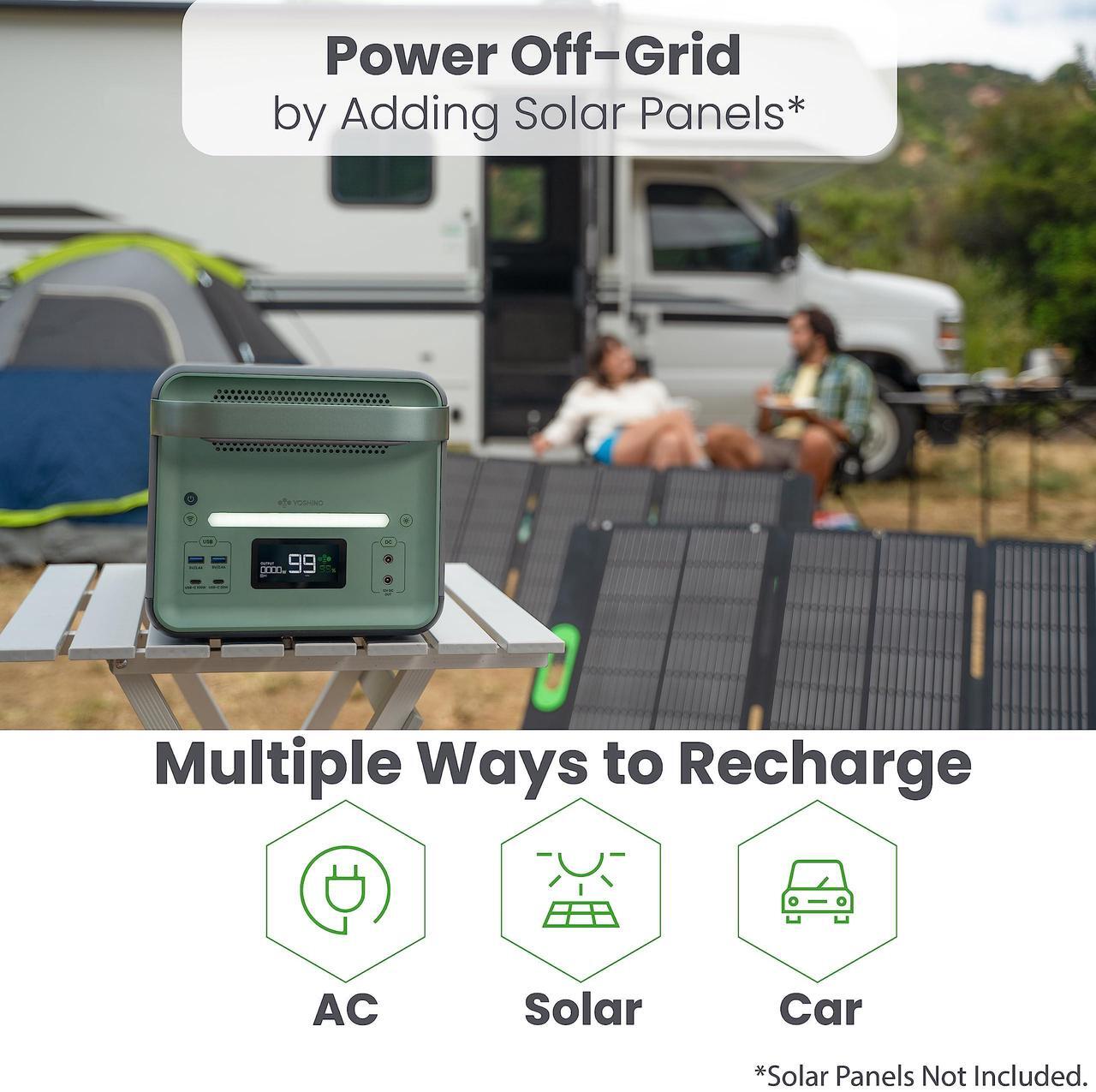 Alt view image 10 of 14 - Yoshino Solid-State Portable Power Station, Push-Button Start Battery Generator 2,611Wh, 4,000W /6,000W Peak, Solar Optional Generator, Expandable, Off-Grid, RV, UPS Backup Battery