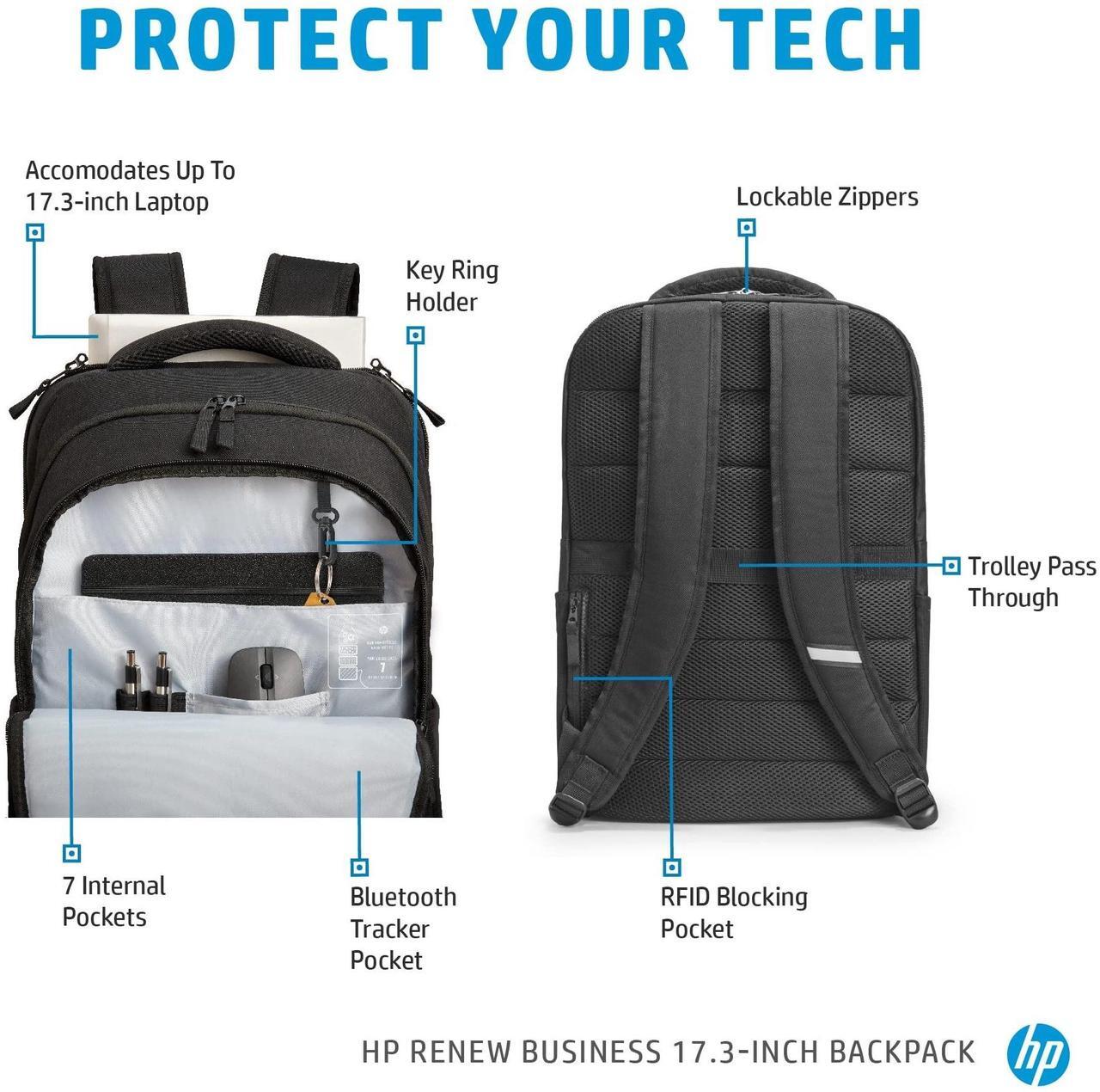 Alt view image 8 of 13 - HP Carrying Case (Backpack) for 17.3