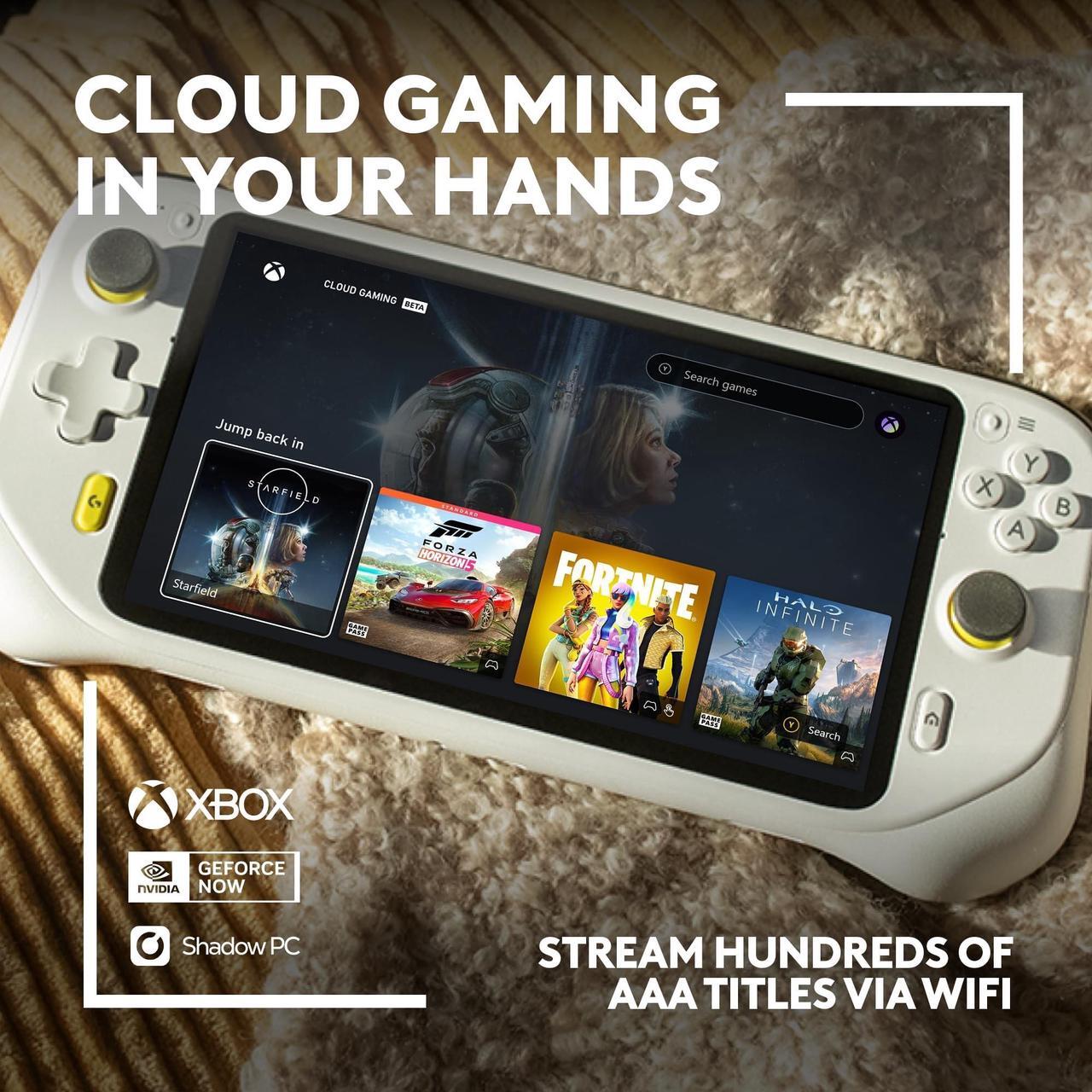Alt view image 4 of 9 - Logitech G CLOUD Handheld Portable Gaming Console 1080P 7-Inch Touchscreen 940-000198 - White