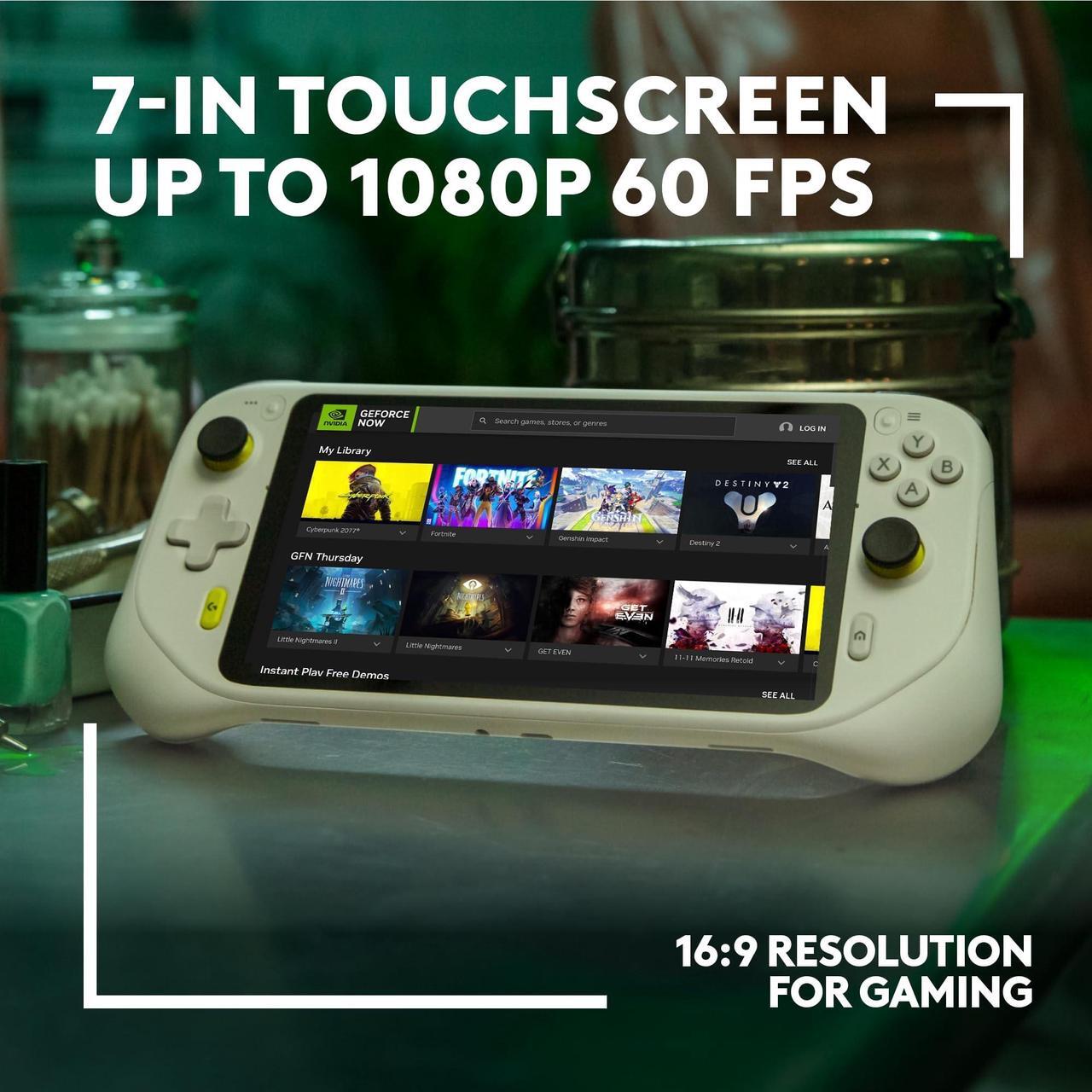 Alt view image 6 of 9 - Logitech G CLOUD Handheld Portable Gaming Console 1080P 7-Inch Touchscreen 940-000198 - White