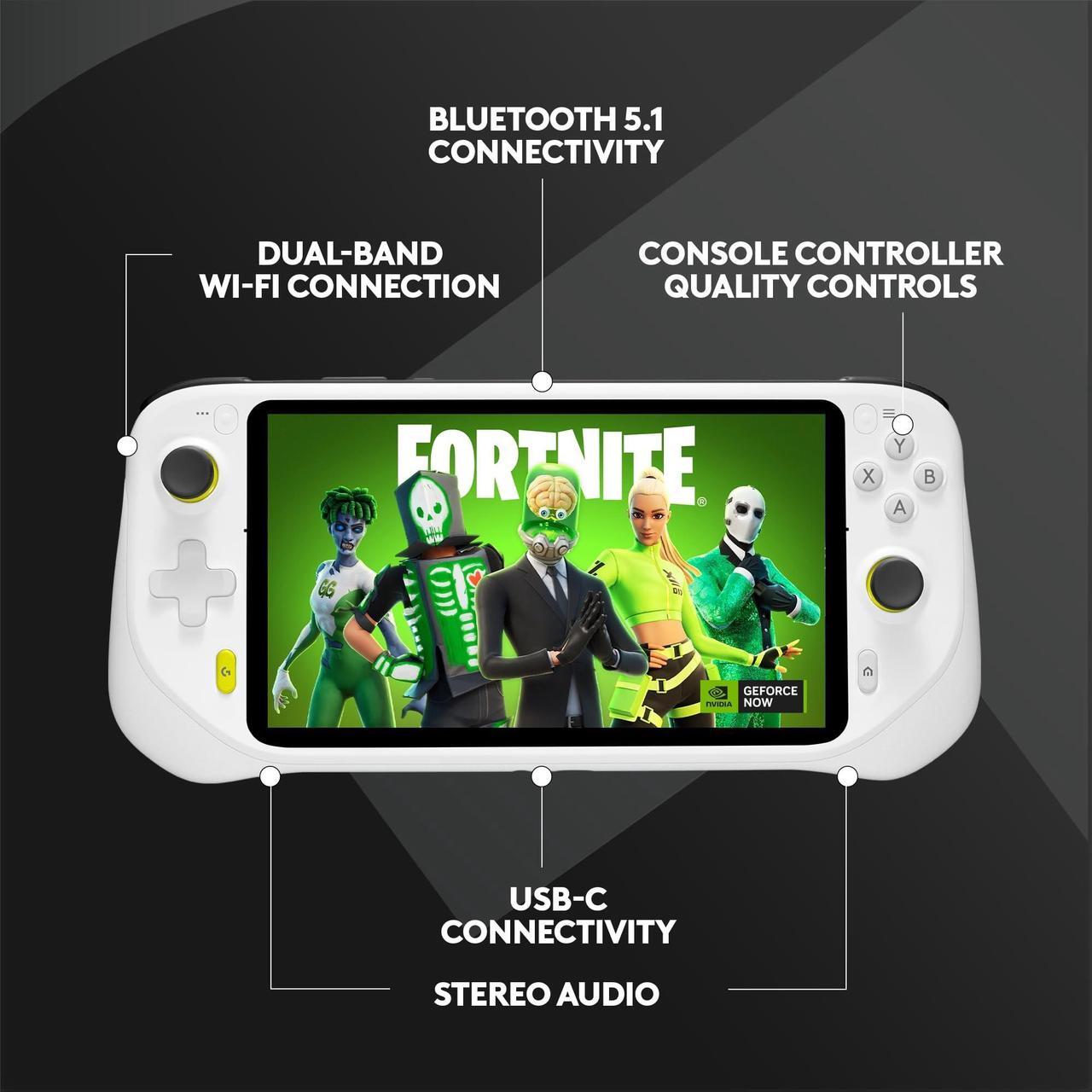 Alt view image 8 of 9 - Logitech G CLOUD Handheld Portable Gaming Console 1080P 7-Inch Touchscreen 940-000198 - White