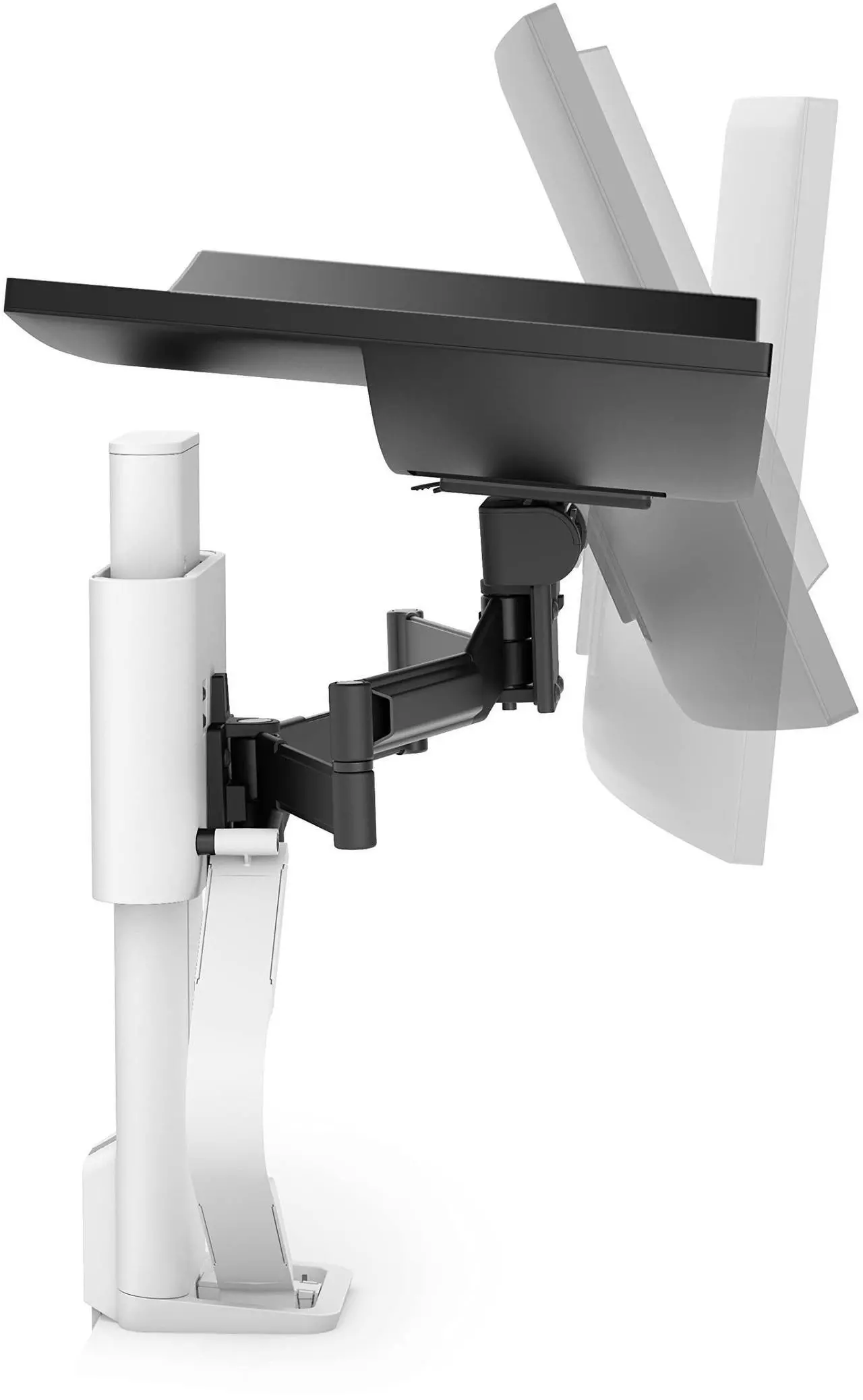 Alt view image 9 of 13 - Ergotron TRACE Desk Mount for Monitor LCD Display White 45630216