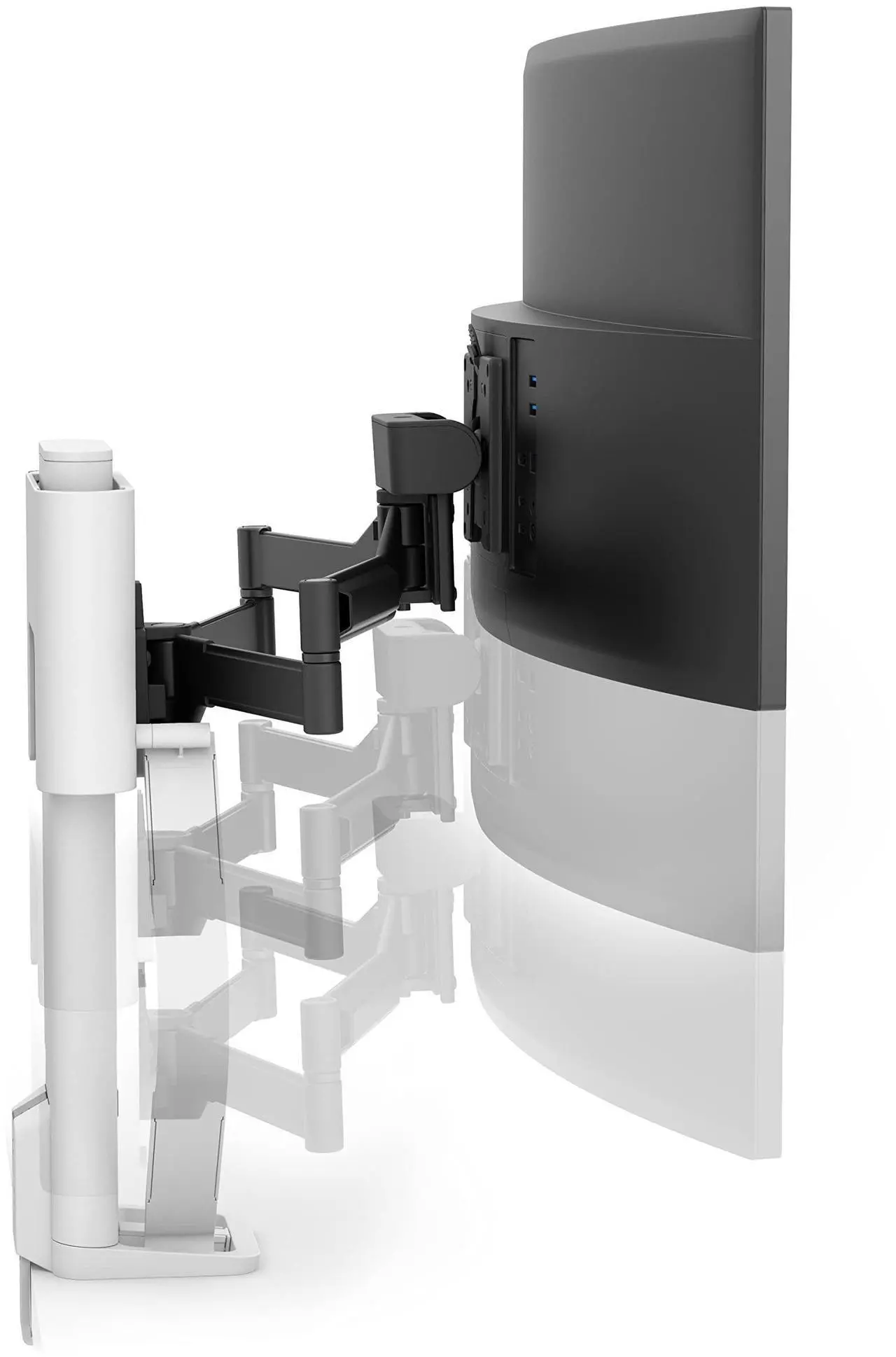 Alt view image 13 of 13 - Ergotron TRACE Desk Mount for Monitor LCD Display White 45630216