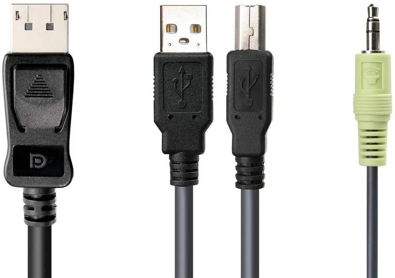 Alt view image 9 of 9 - IOGEAR 6ft DisplayPort, USB KVM Cable Kit with Audio (TAA)