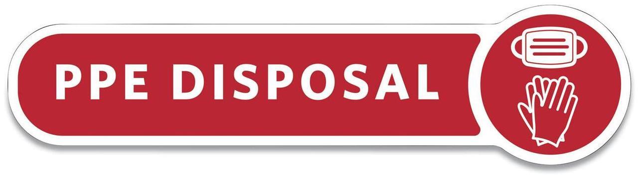 Main image of Rubbermaid Medical Decal, PPE Disposal 10 x 2.5 Red