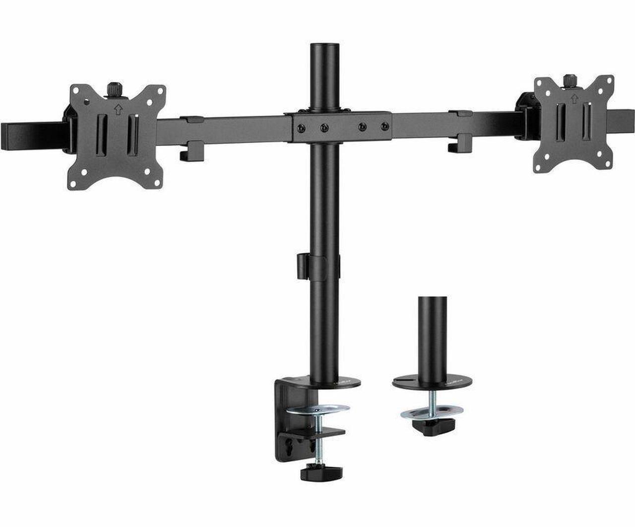 Alt view image 2 of 2 - Rocstor ErgoReach EP3 Dual Monitor Pole Mount, C-Clamp & Grommet, Black