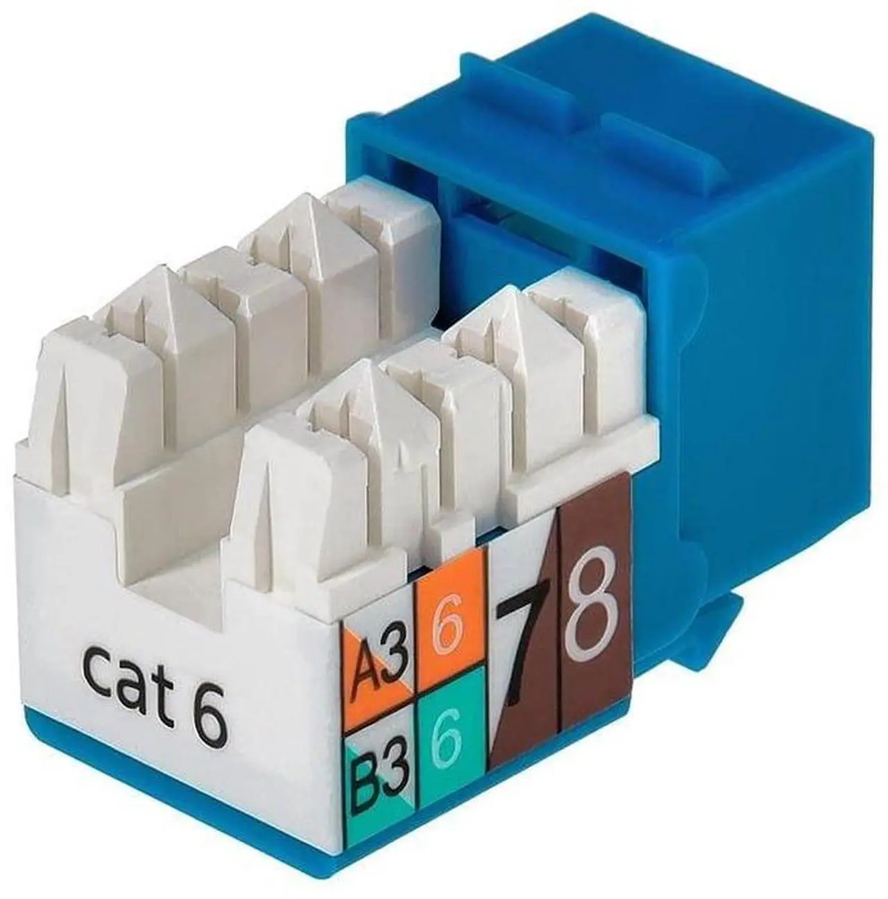 Alt view image 14 of 18 - Monoprice Cat6 Punch Down Keystone Jack - Blue | 110 Type IDC, 90 Degree Connection