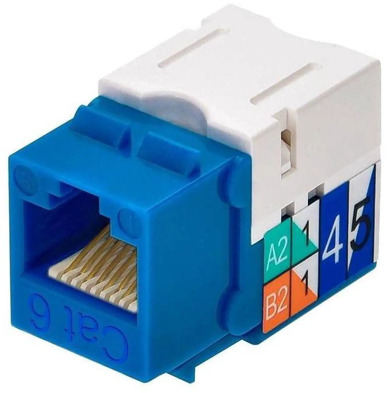 Alt view image 15 of 18 - Monoprice Cat6 Punch Down Keystone Jack - Blue | 110 Type IDC, 90 Degree Connection