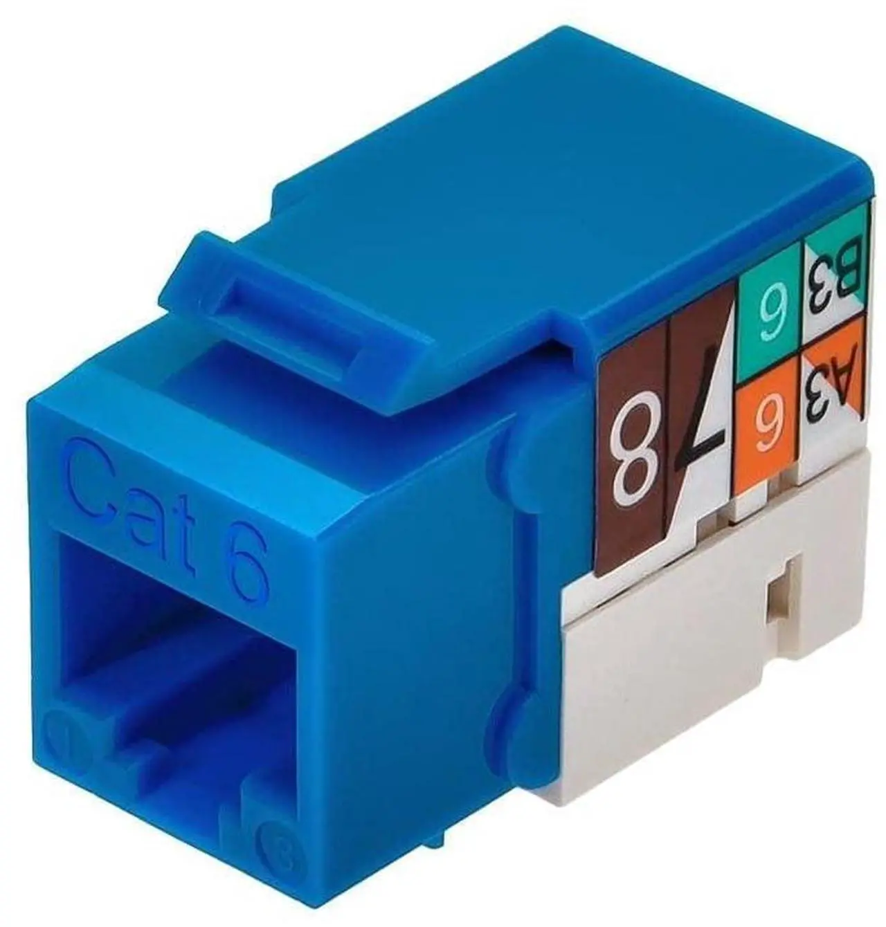 Alt view image 16 of 18 - Monoprice Cat6 Punch Down Keystone Jack - Blue | 110 Type IDC, 90 Degree Connection