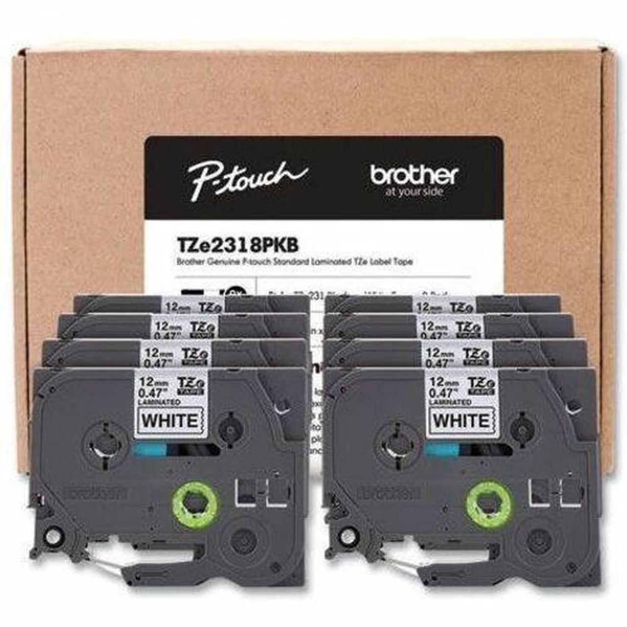Alt view image 9 of 15 - Brother P-touch TZe-231 Laminated Label Maker Tape 1/2" x 26-2/10' Black on White 8/Pack (TZe-2318PKB) TZE-2318PKB