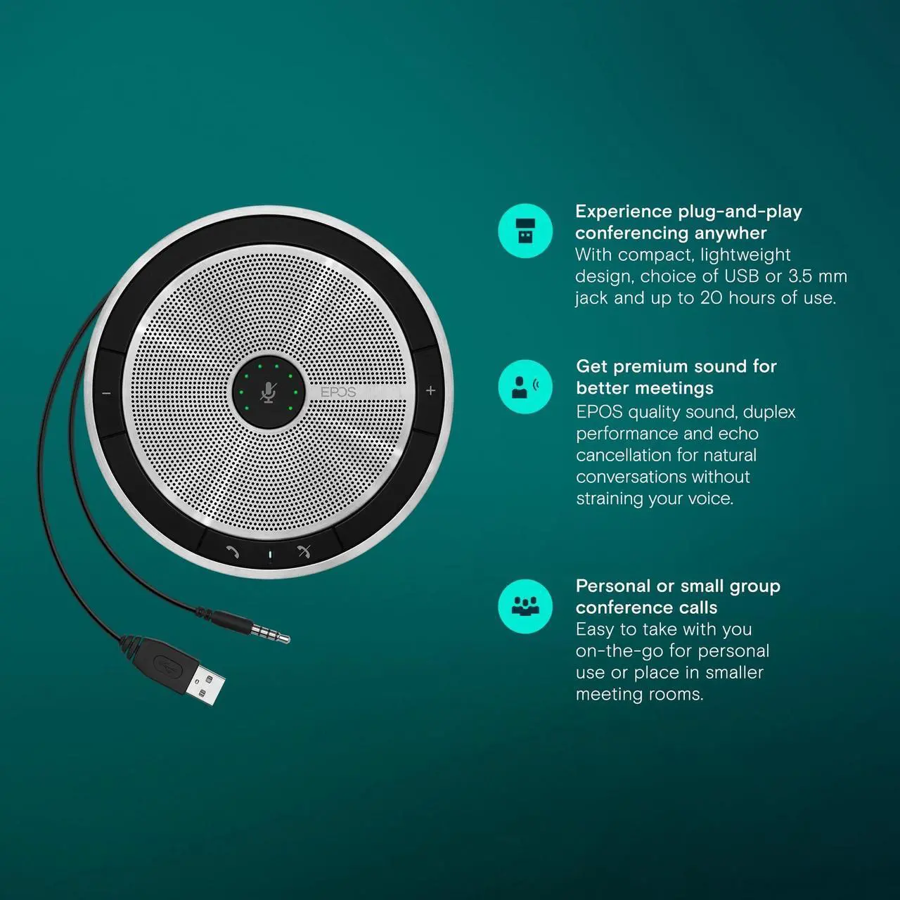 Alt view image 6 of 6 - EPOS Sennheiser Portable Speakerphone For UC Applications