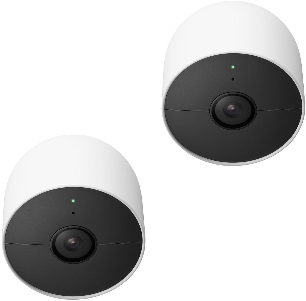 Alt view image 3 of 7 - Google Nest 2 Megapixel Indoor/Outdoor HD Network Camera Snow 2 Pack