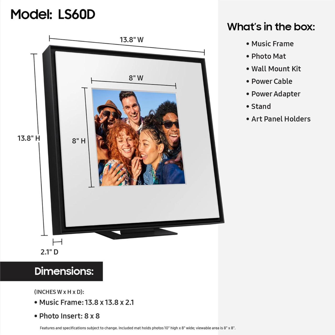 Alt view image 4 of 7 - SAMSUNG LS60D Music Frame Smart Speaker HW-LS60D/ZA
