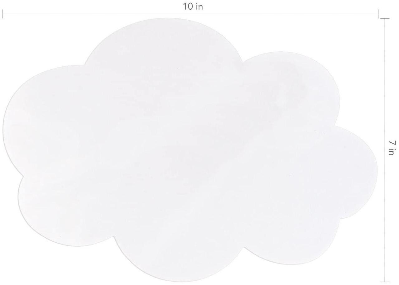 Alt view image 2 of 6 - Self Stick Dry Erase Clouds Laminated Foam Surface 7" x 10" White 10/Pack PAC9014