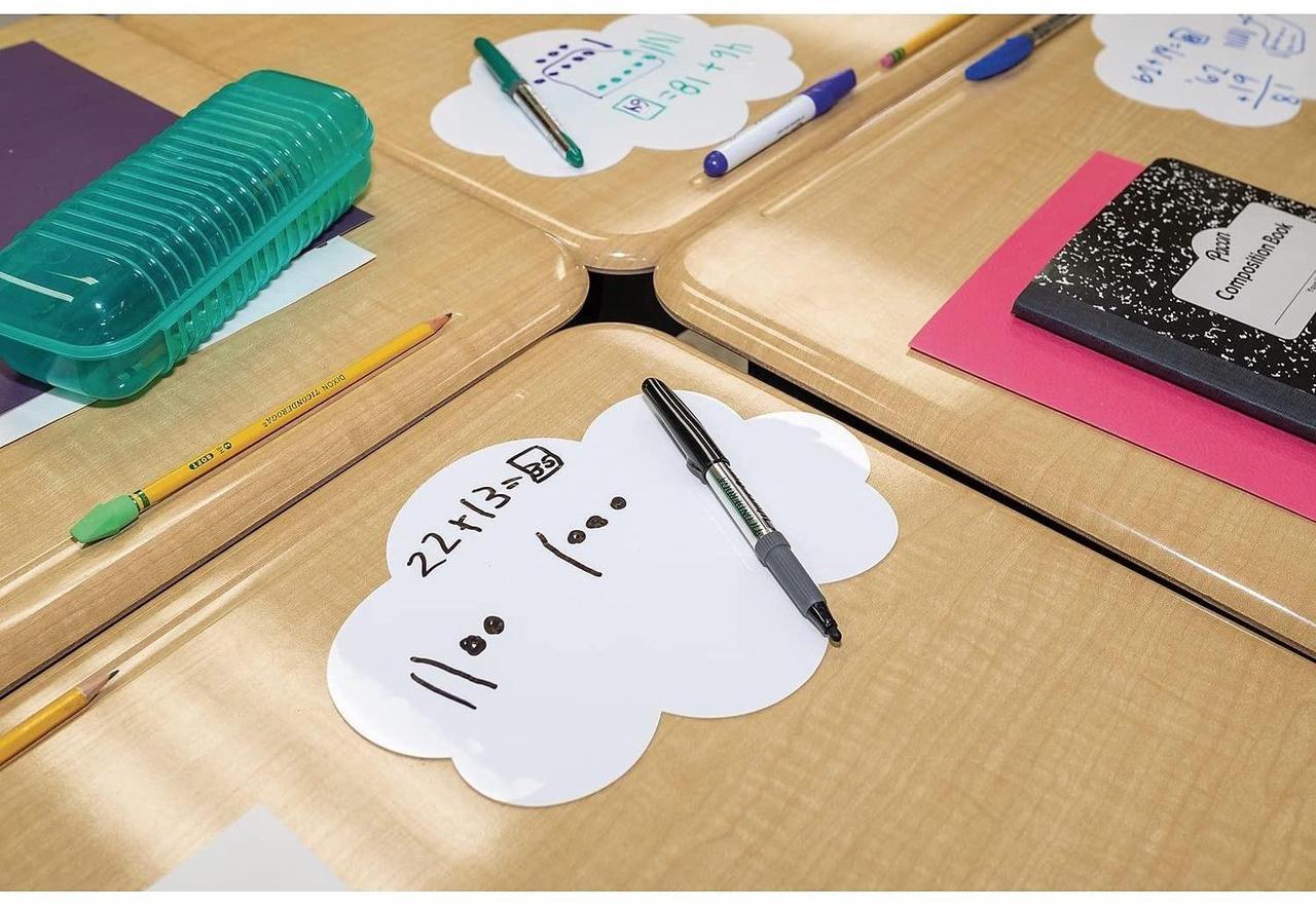 Alt view image 4 of 6 - Self Stick Dry Erase Clouds Laminated Foam Surface 7" x 10" White 10/Pack PAC9014