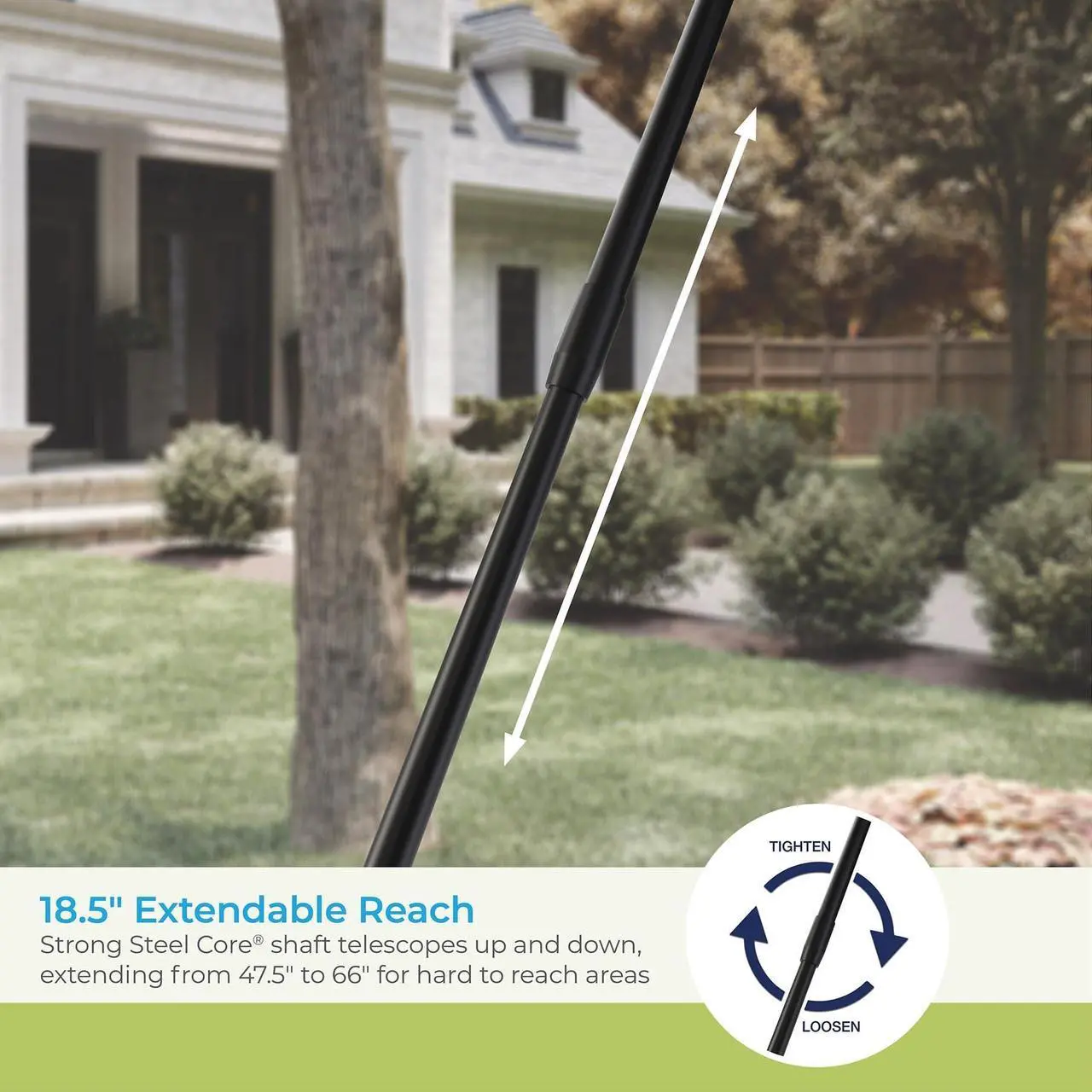 Alt view image 4 of 7 - 24 in Telescoping Rake 24" width x 47.5" to 66" length LRT240D