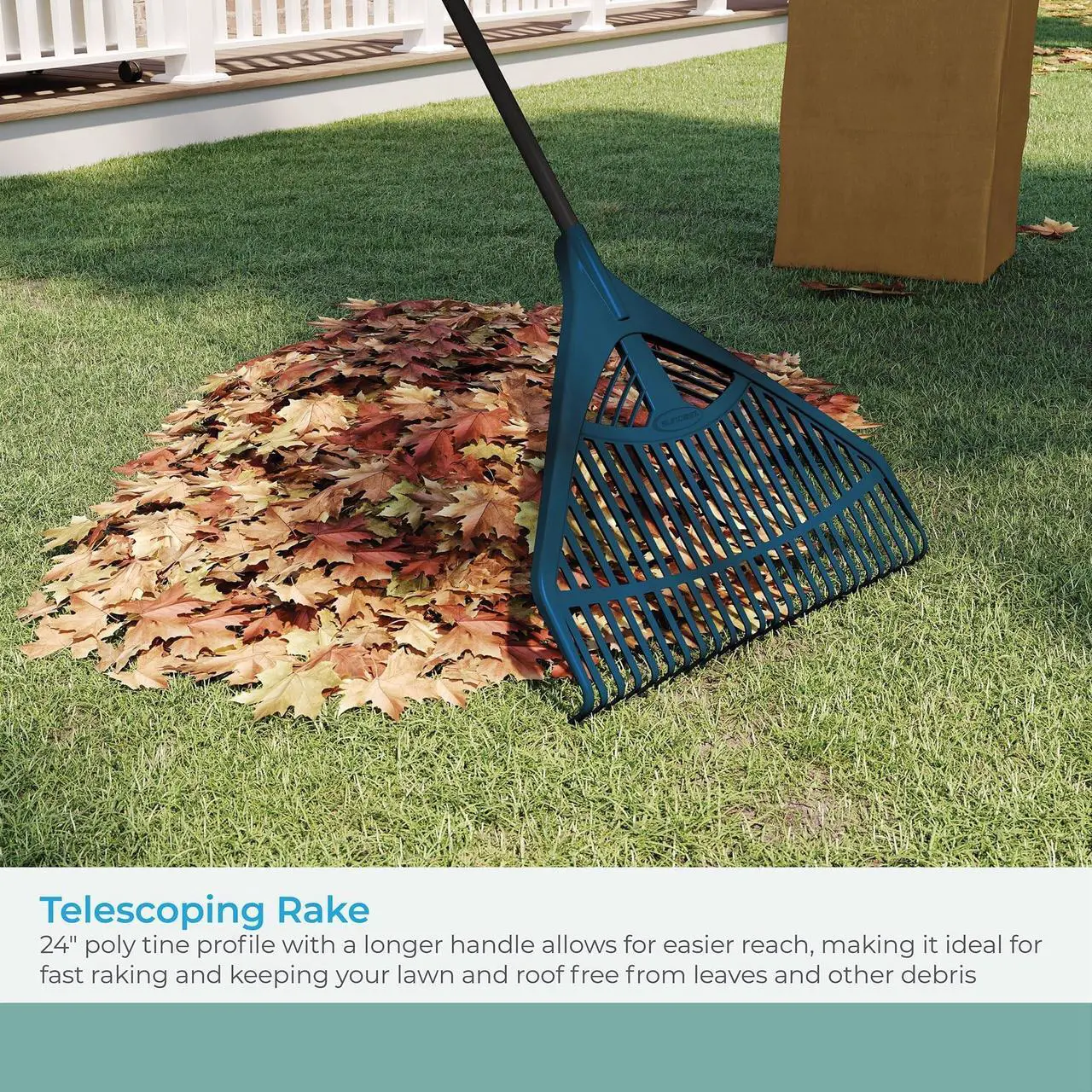 Alt view image 3 of 7 - 24 in Telescoping Rake 24" width x 47.5" to 66" length LRT240D