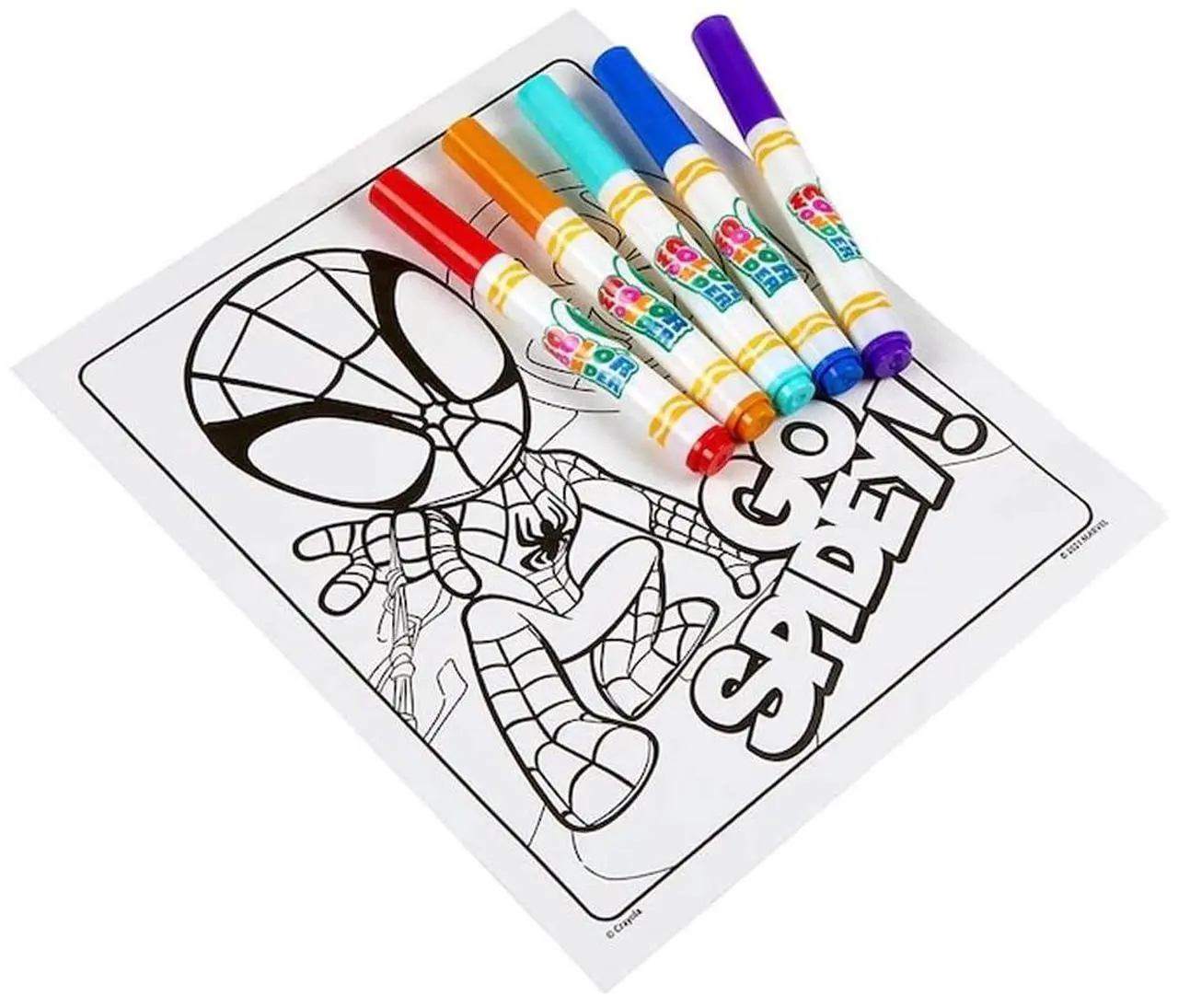Alt view image 4 of 7 - Spidey and His Amazing Friends Color Wonder Kit Includes Five Markers Ages 3 and Up 18 Pages 752784