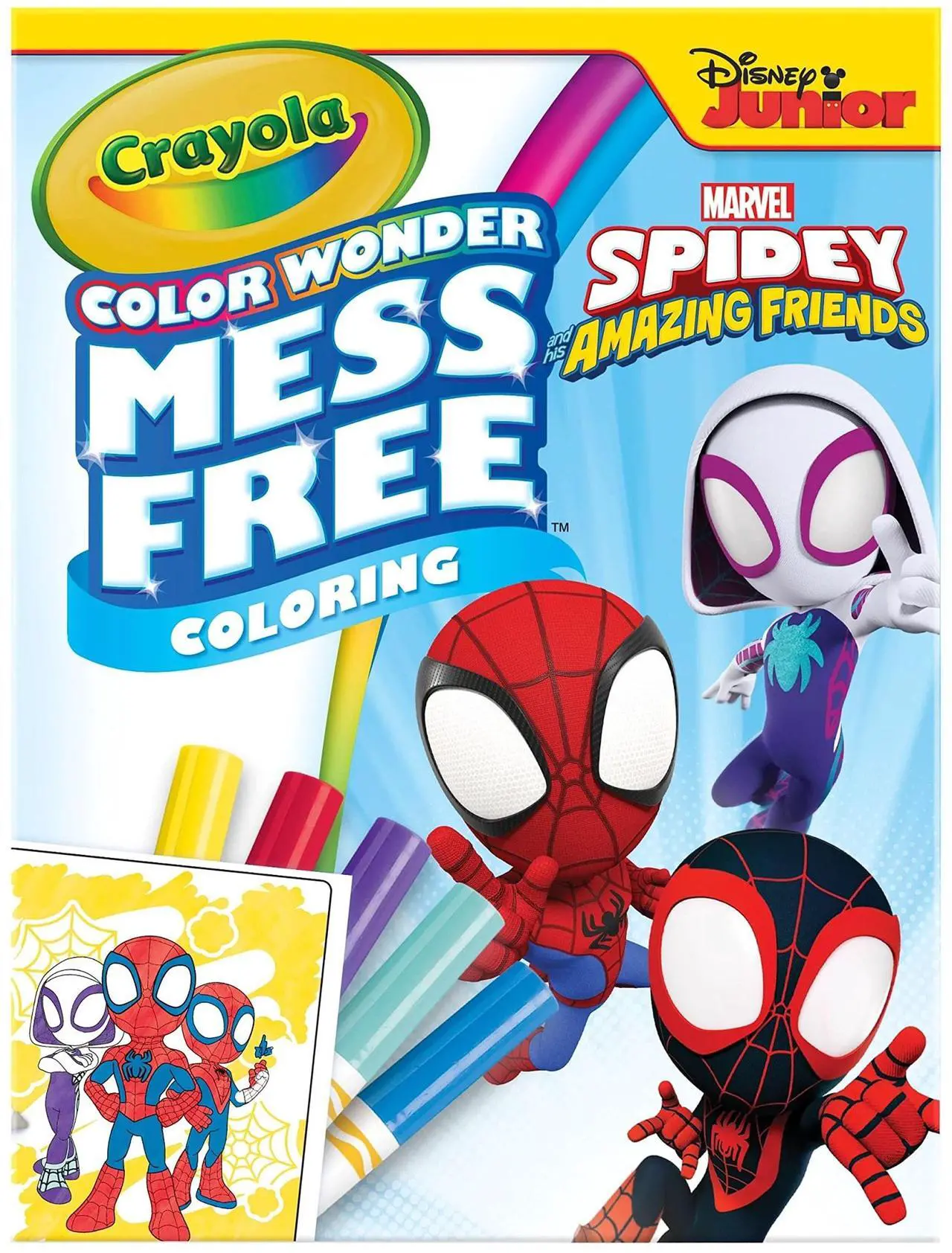 Alt view image 2 of 7 - Spidey and His Amazing Friends Color Wonder Kit Includes Five Markers Ages 3 and Up 18 Pages 752784