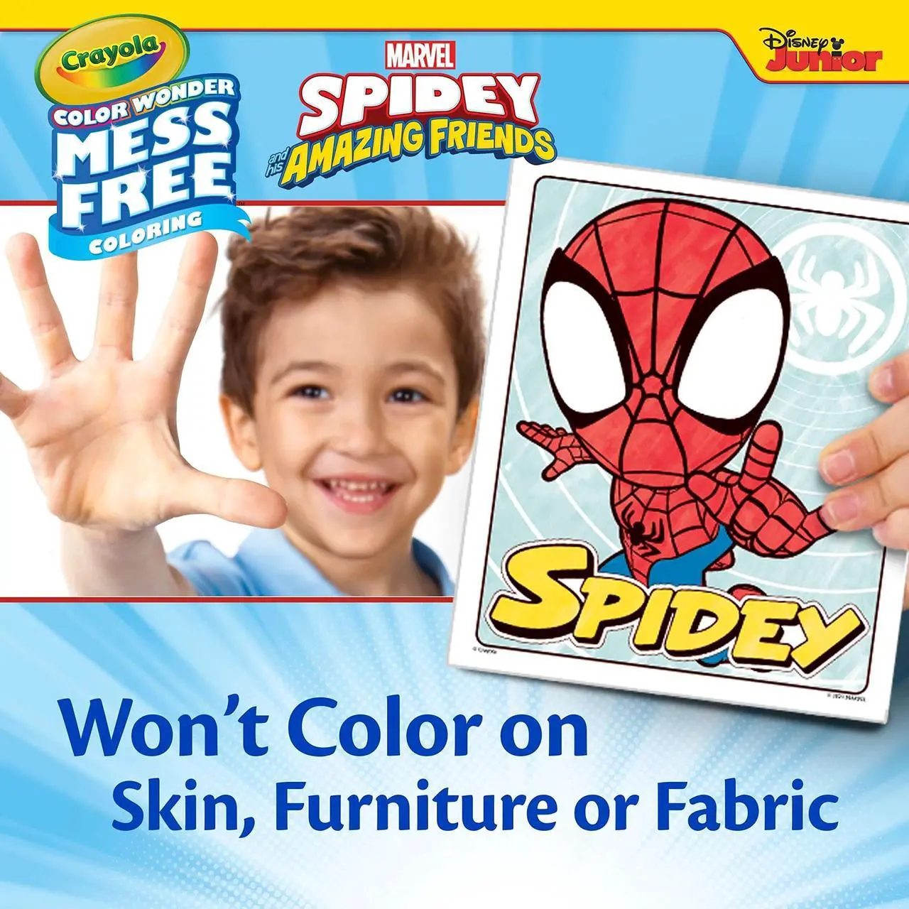 Alt view image 7 of 7 - Spidey and His Amazing Friends Color Wonder Kit Includes Five Markers Ages 3 and Up 18 Pages 752784