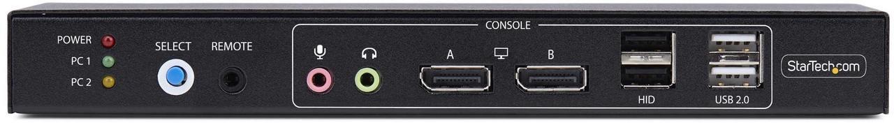 Alt view image 3 of 7 - StarTech 2-Port Dual-Monitor DisplayPort KVM Switch with Dual View Video Matrix- 4K 60Hz - 4x USB Hub Ports - Hotkey Switching - DP 1.2 Matrix KVM   P2ADD121D-KVM-SWITCH