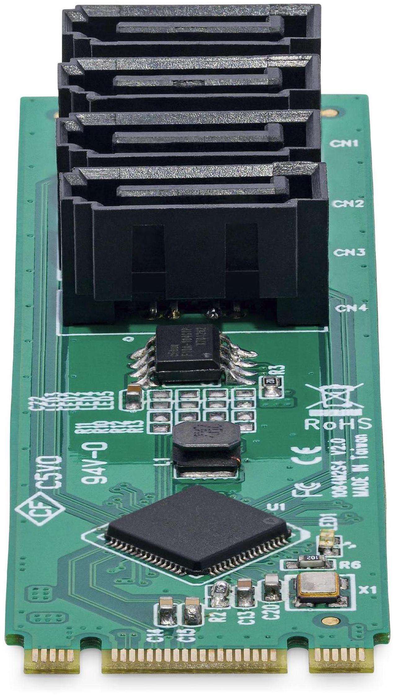 Alt view image 2 of 5 - StarTech 4-Port M.2 to SATA Adapter Card, ASM1064 Chipset TA 4P-SATA-M2-ADAPTER