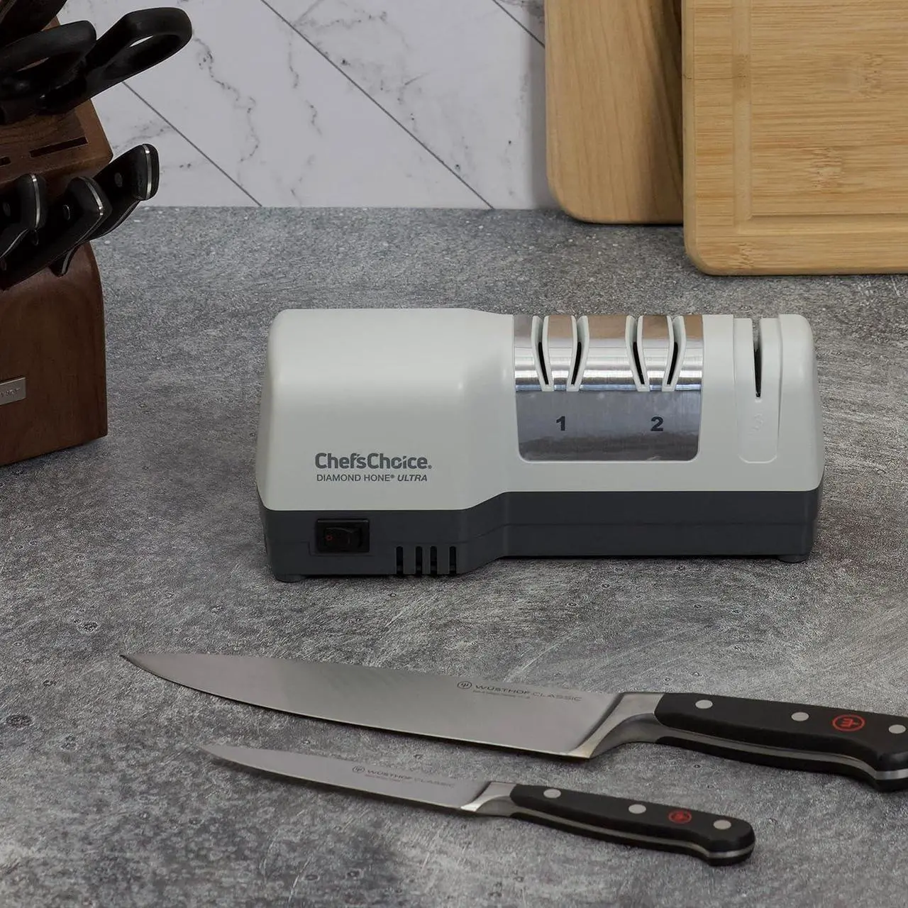 Alt view image 6 of 7 - Chef'sChoice Hybrid Diamond Abrasives Knife Sharpener for 20-Degree Knives, G203