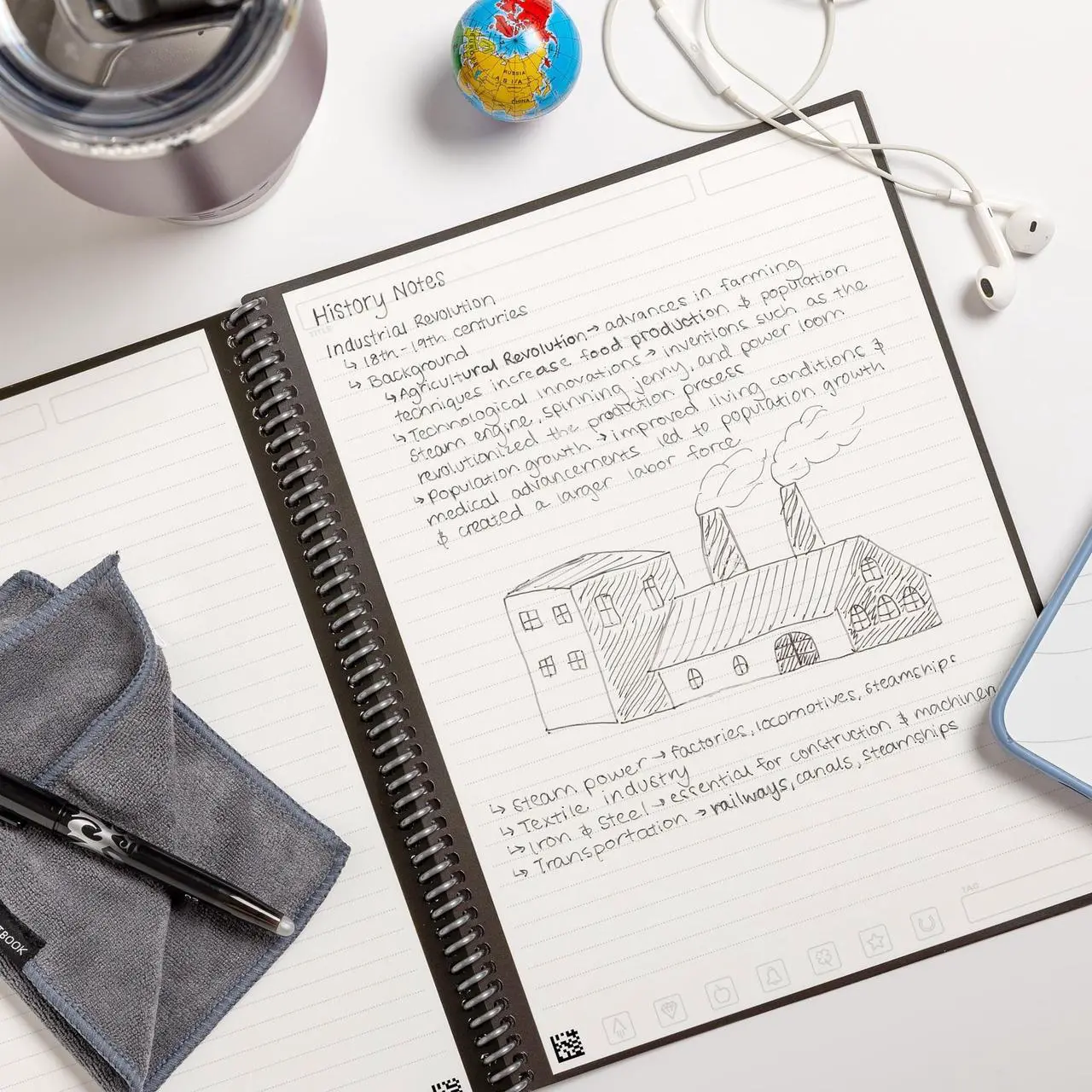 Alt view image 2 of 7 - Core Smart Notebook College Rule Infinity Black Cover 18 8.8x6 Sheets EVR2ERCAFR