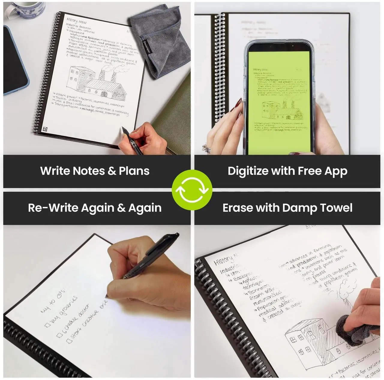 Alt view image 6 of 7 - Core Smart Notebook College Rule Infinity Black Cover 18 8.8x6 Sheets EVR2ERCAFR