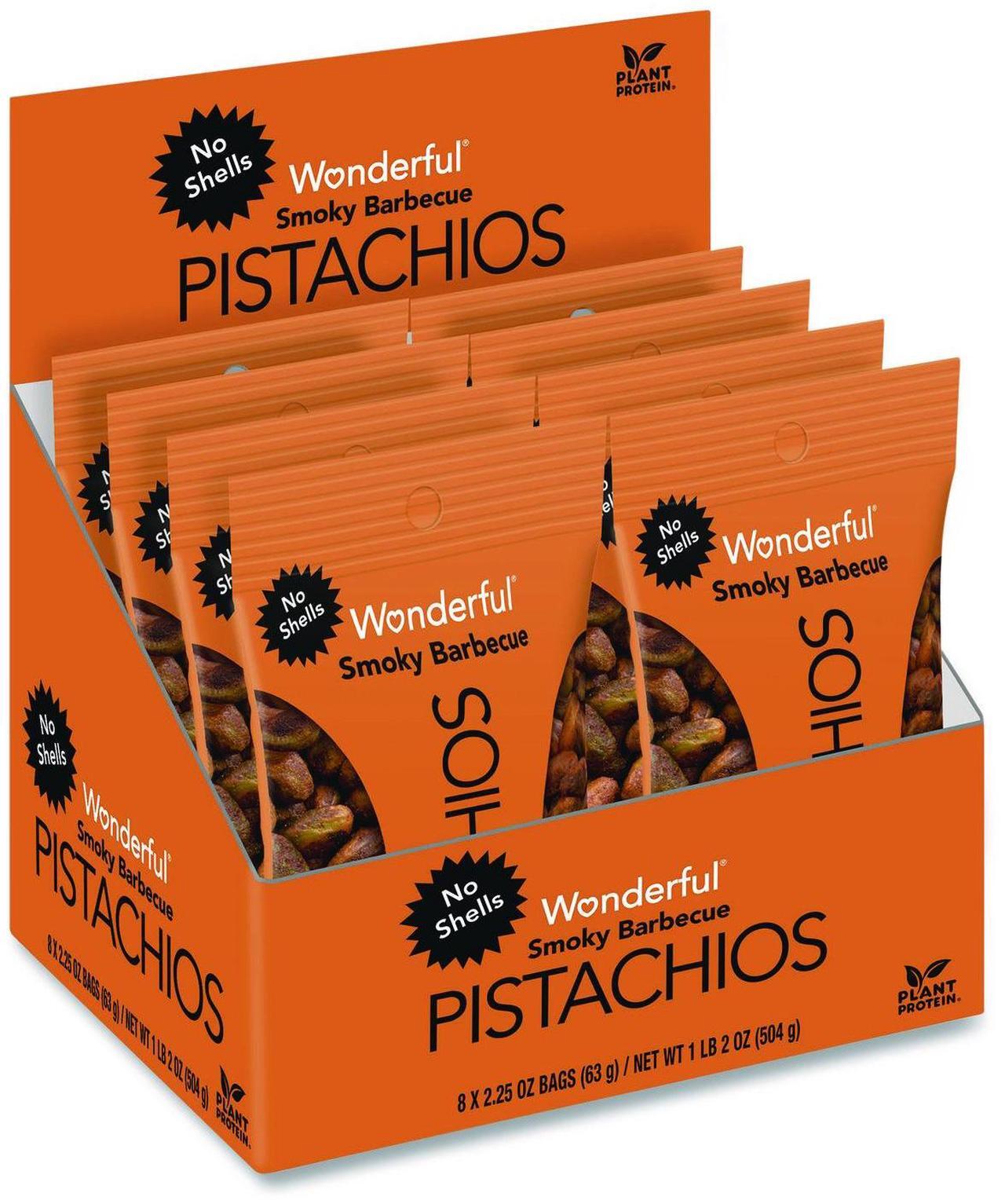 Main image of No Shells Smoky Barbecue Pistachios 2.25 oz Pack 8/Box PAR70031