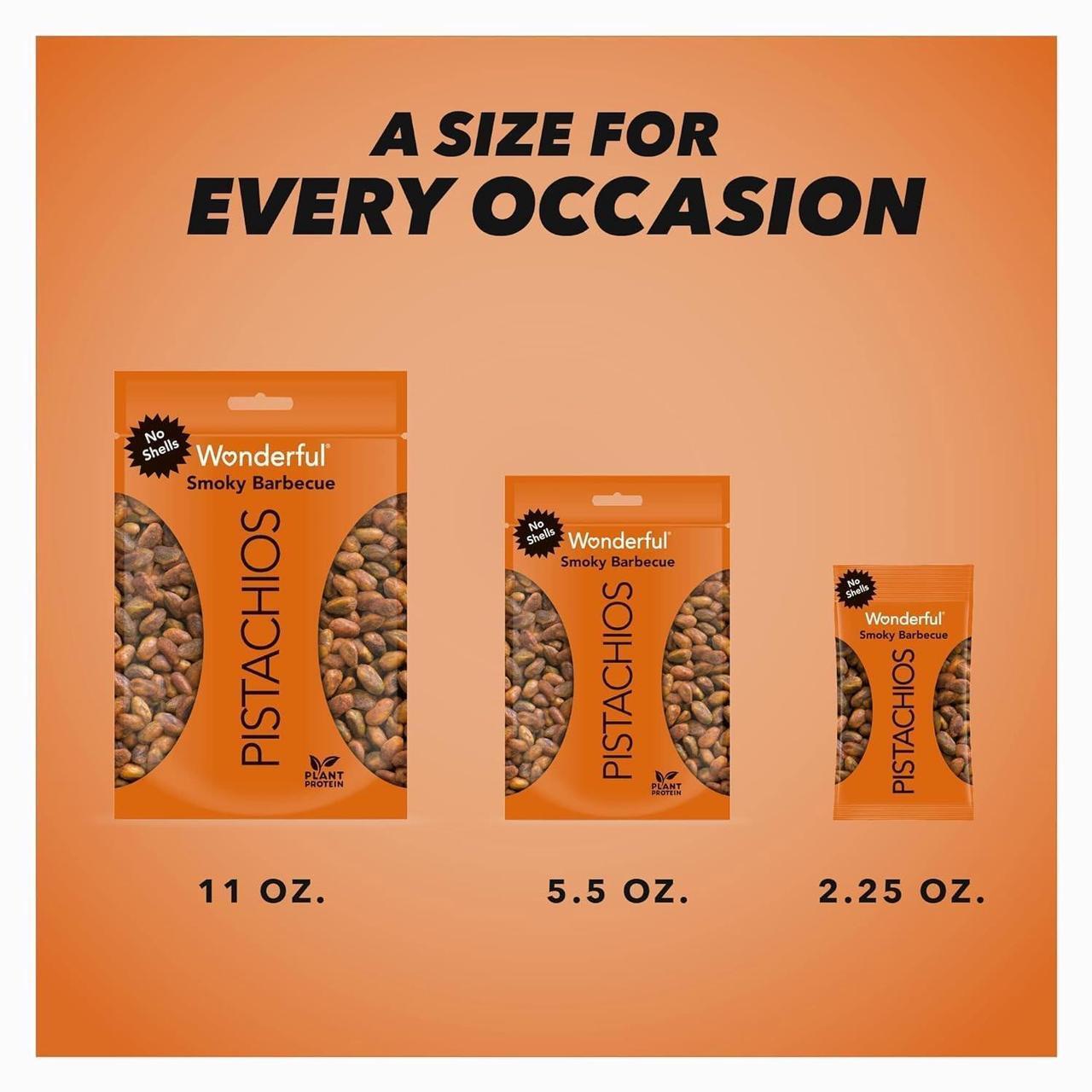 Alt view image 3 of 7 - No Shells Smoky Barbecue Pistachios 2.25 oz Pack 8/Box PAR70031