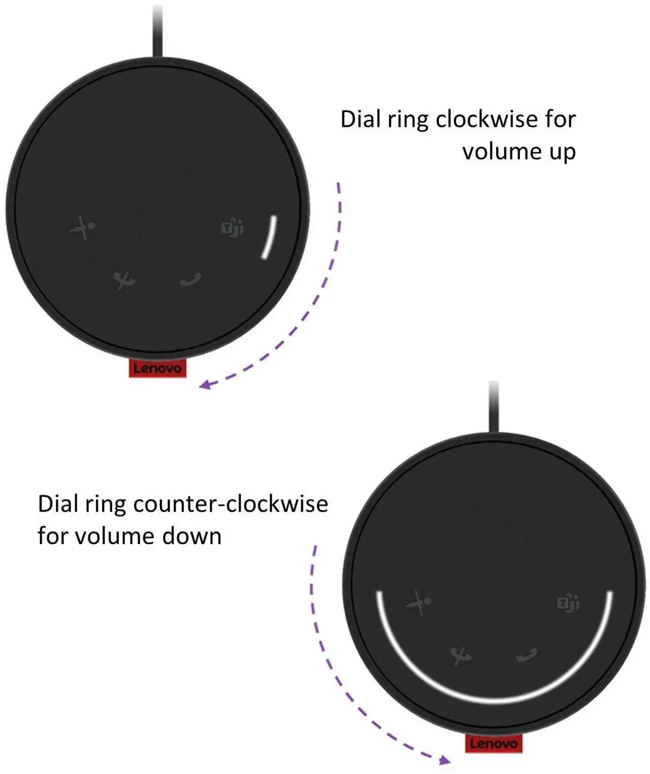 Alt view image 4 of 7 - Lenovo Go Wired Speakerphone Storm Grey GXD1C82051