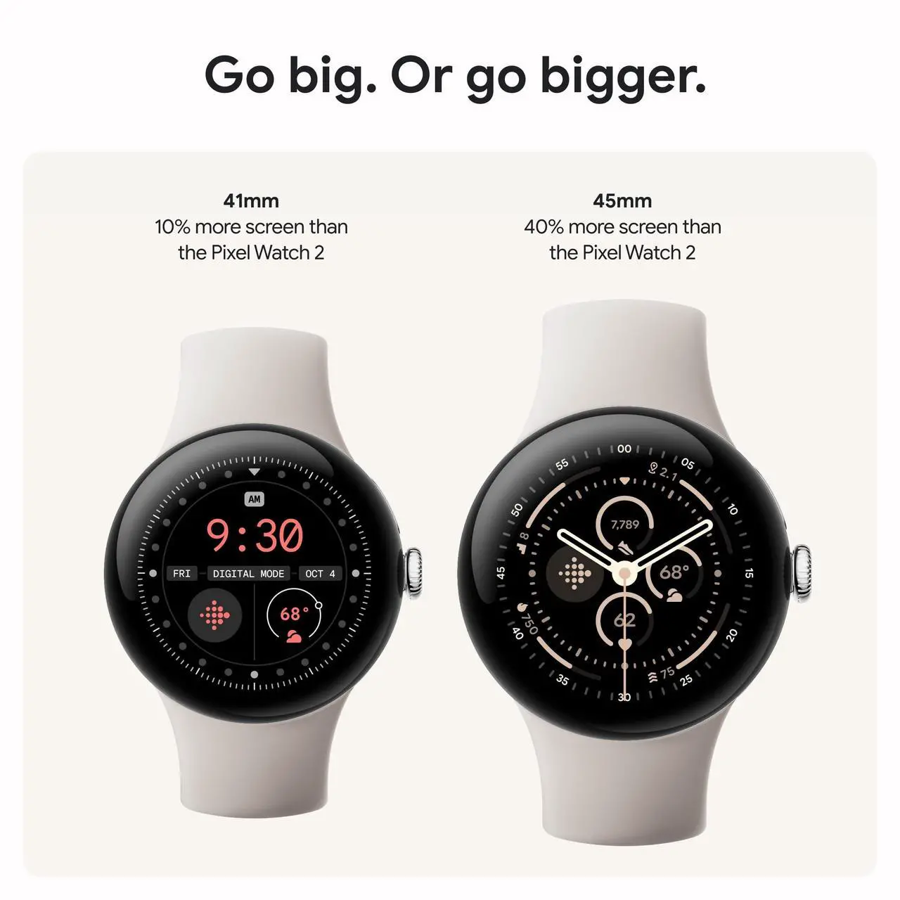 Alt view image 2 of 7 - Google Pixel Watch 3 45mm Smartwatch, Heart Rate Tracking, Porcelain Band