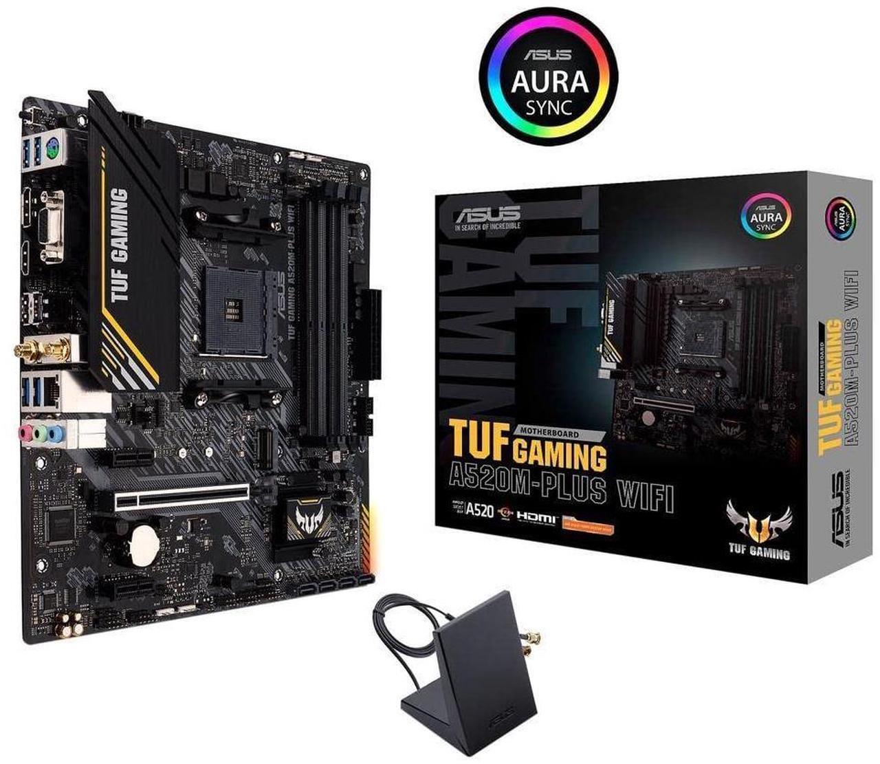 Alt view image 8 of 8 - Asus TUF Gaming A520M-Plus AM4 MicroATX DDR4 SATA3 M.2 PCIe M.2 SATA Motherboard