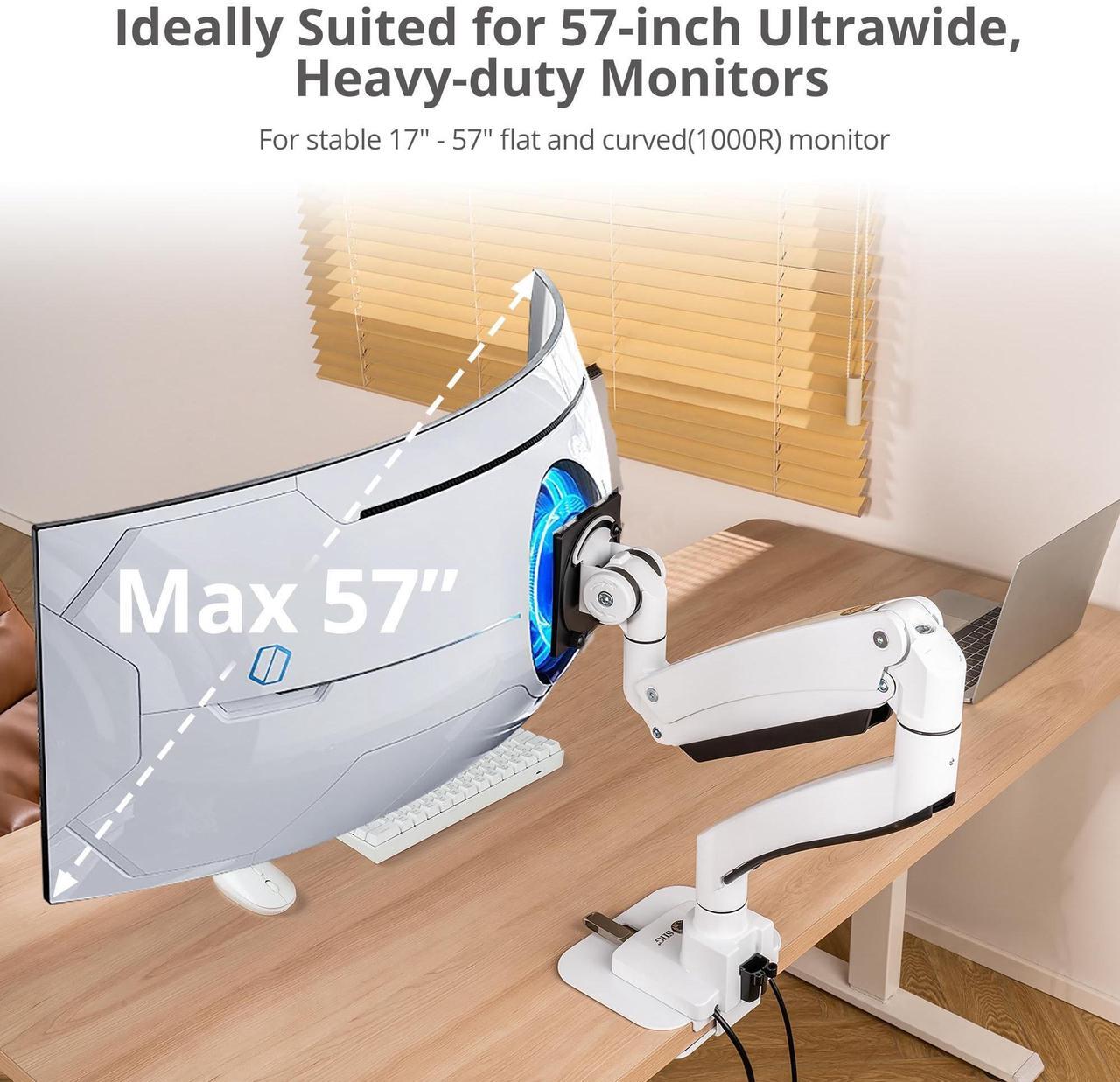 Alt view image 3 of 8 - SIIG Ultra Heavy Duty Single Monitor Arm Desk Mount, VESA 75/100/200mm