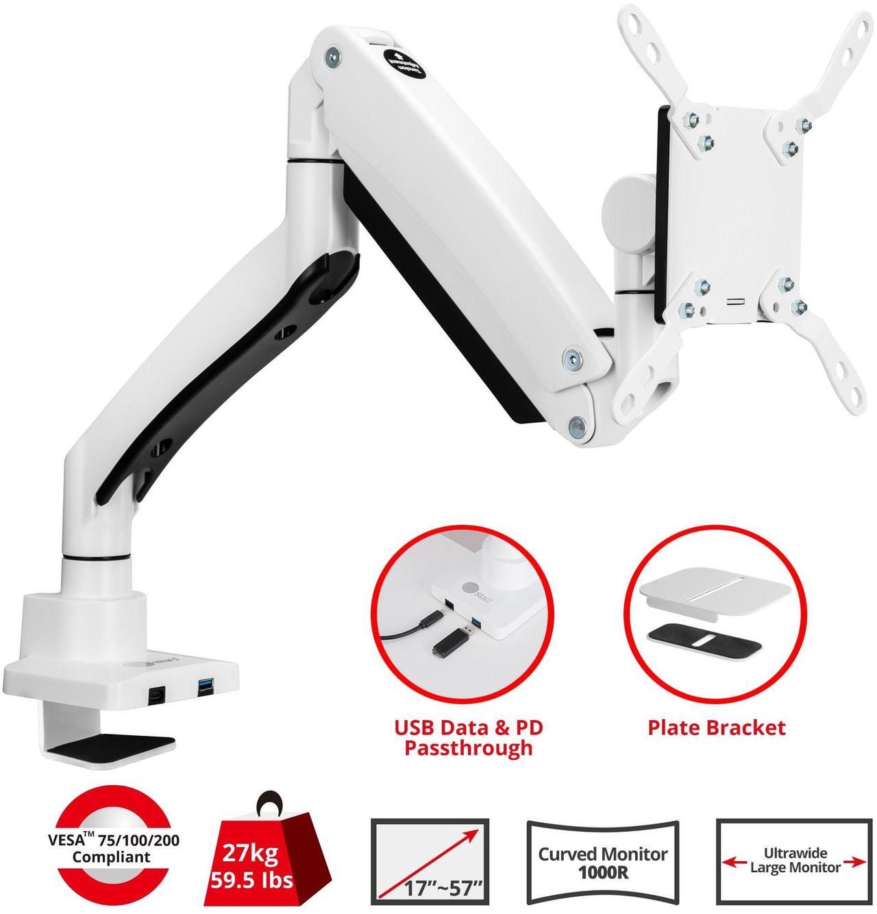 Alt view image 2 of 8 - SIIG Ultra Heavy Duty Single Monitor Arm Desk Mount, VESA 75/100/200mm