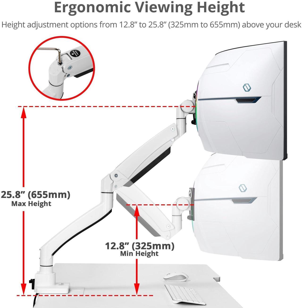 Alt view image 6 of 8 - SIIG Ultra Heavy Duty Single Monitor Arm Desk Mount, VESA 75/100/200mm